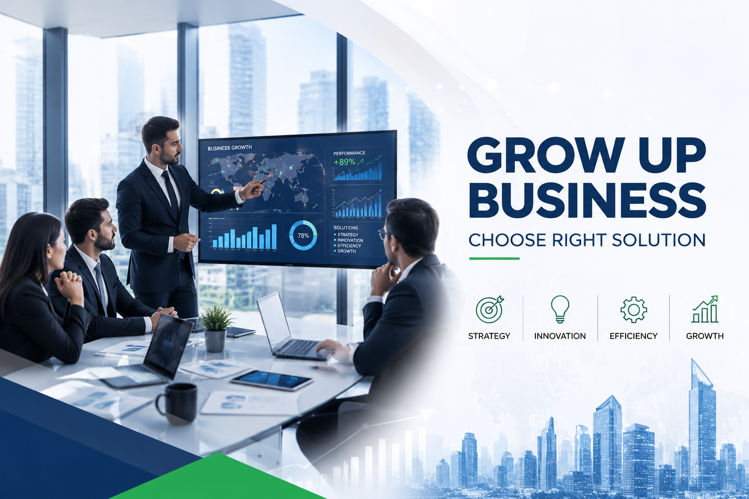 InventicX company overview image featuring professionals discussing global business strategy, technology consulting, operational planning, and business growth solutions.